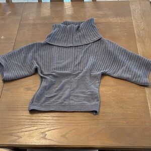 Charcoal Ribbed Women's Turtleneck Sweater